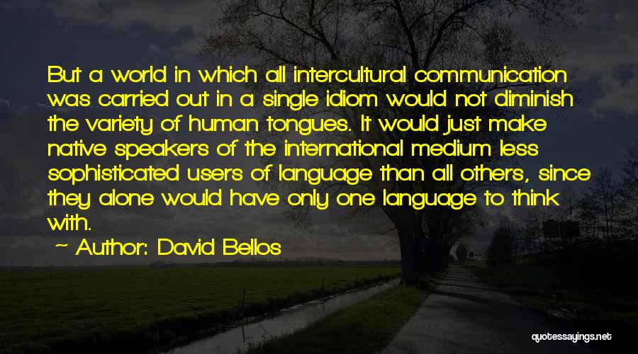 David Bellos Quotes: But A World In Which All Intercultural Communication Was Carried Out In A Single Idiom Would Not Diminish The Variety