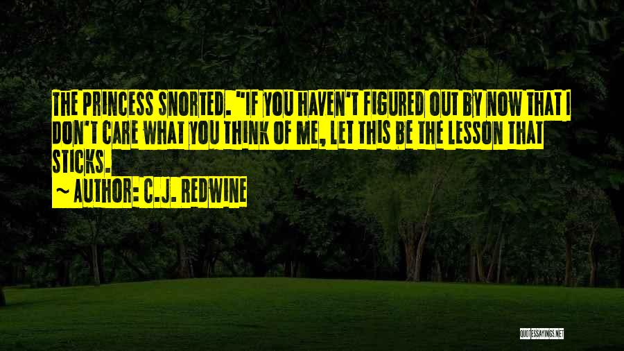 C.J. Redwine Quotes: The Princess Snorted. If You Haven't Figured Out By Now That I Don't Care What You Think Of Me, Let