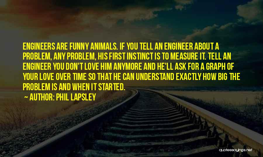 Phil Lapsley Quotes: Engineers Are Funny Animals. If You Tell An Engineer About A Problem, Any Problem, His First Instinct Is To Measure