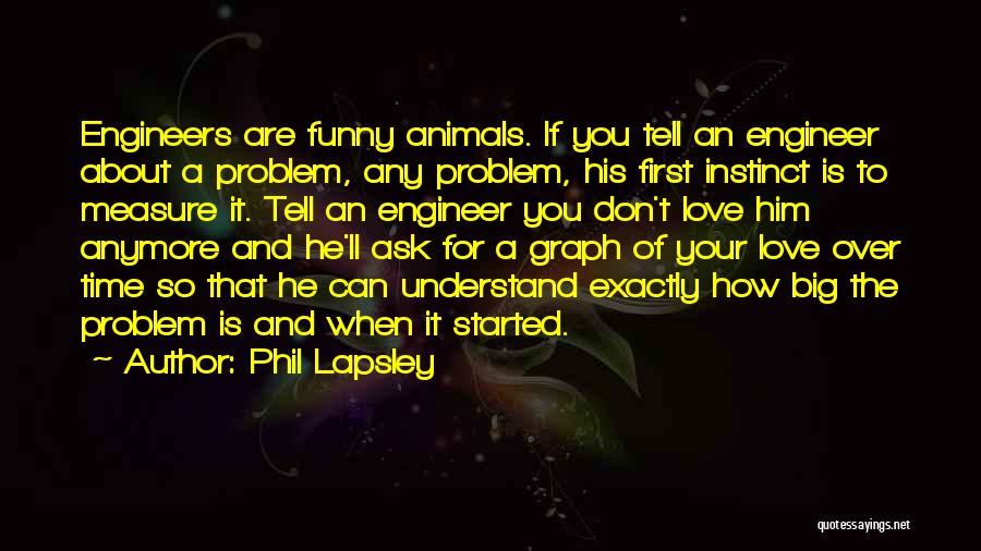 Phil Lapsley Quotes: Engineers Are Funny Animals. If You Tell An Engineer About A Problem, Any Problem, His First Instinct Is To Measure