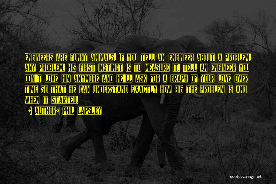 Phil Lapsley Quotes: Engineers Are Funny Animals. If You Tell An Engineer About A Problem, Any Problem, His First Instinct Is To Measure