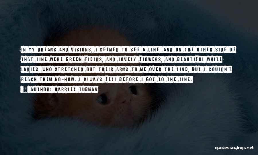 Harriet Tubman Quotes: In My Dreams And Visions, I Seemed To See A Line, And On The Other Side Of That Line Were