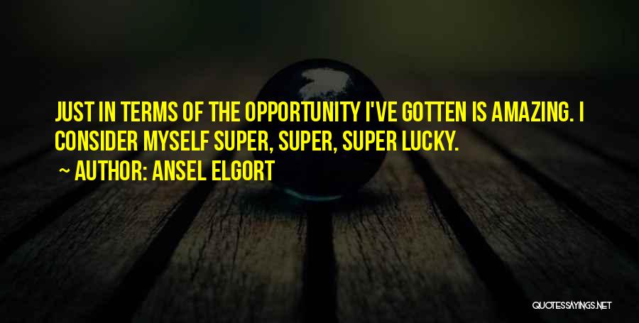 Ansel Elgort Quotes: Just In Terms Of The Opportunity I've Gotten Is Amazing. I Consider Myself Super, Super, Super Lucky.