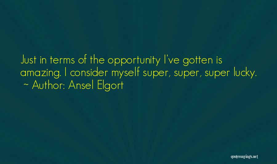 Ansel Elgort Quotes: Just In Terms Of The Opportunity I've Gotten Is Amazing. I Consider Myself Super, Super, Super Lucky.