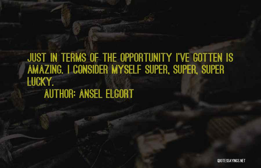 Ansel Elgort Quotes: Just In Terms Of The Opportunity I've Gotten Is Amazing. I Consider Myself Super, Super, Super Lucky.