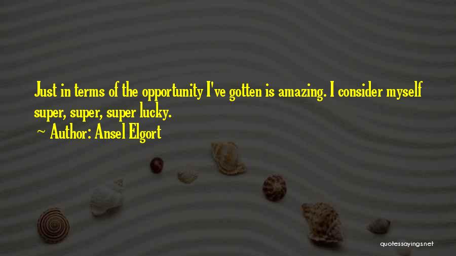 Ansel Elgort Quotes: Just In Terms Of The Opportunity I've Gotten Is Amazing. I Consider Myself Super, Super, Super Lucky.