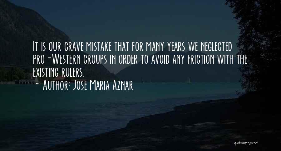 Jose Maria Aznar Quotes: It Is Our Grave Mistake That For Many Years We Neglected Pro-western Groups In Order To Avoid Any Friction With