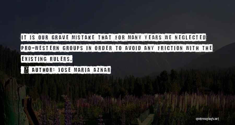 Jose Maria Aznar Quotes: It Is Our Grave Mistake That For Many Years We Neglected Pro-western Groups In Order To Avoid Any Friction With