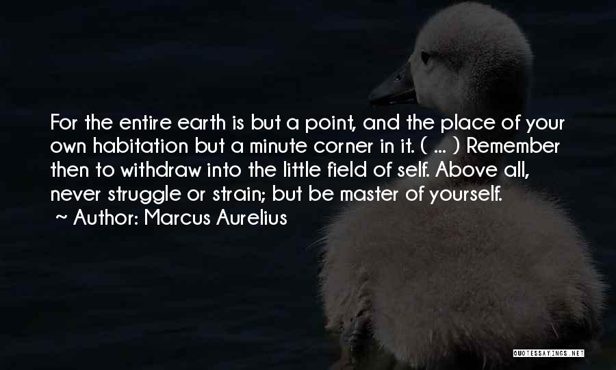 Marcus Aurelius Quotes: For The Entire Earth Is But A Point, And The Place Of Your Own Habitation But A Minute Corner In