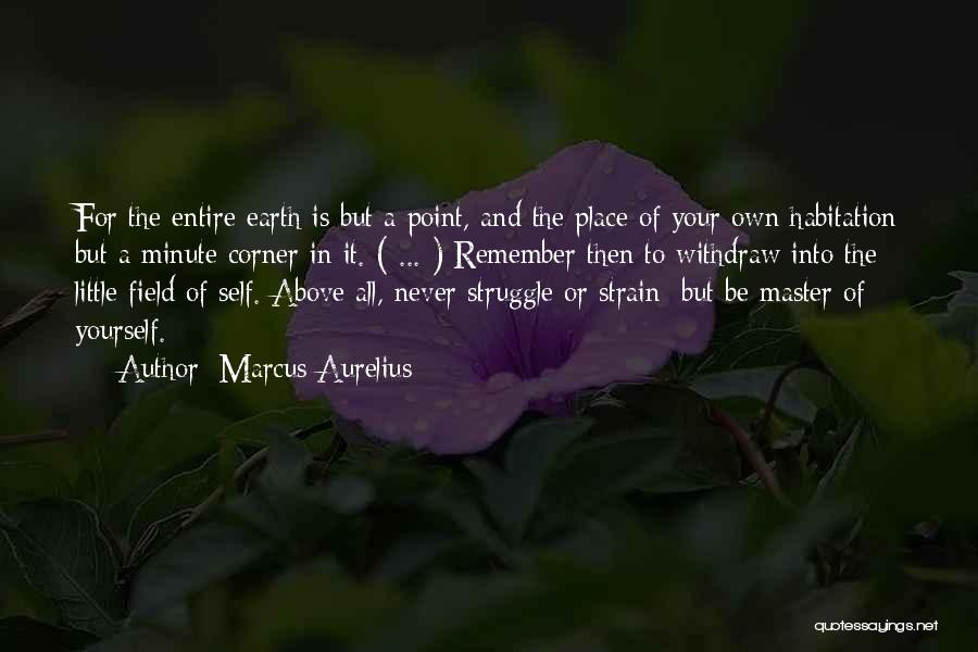 Marcus Aurelius Quotes: For The Entire Earth Is But A Point, And The Place Of Your Own Habitation But A Minute Corner In