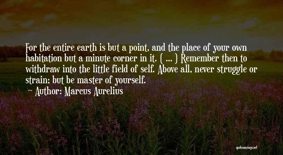 Marcus Aurelius Quotes: For The Entire Earth Is But A Point, And The Place Of Your Own Habitation But A Minute Corner In