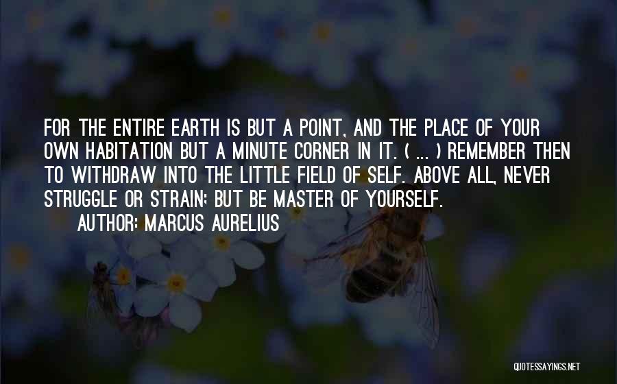 Marcus Aurelius Quotes: For The Entire Earth Is But A Point, And The Place Of Your Own Habitation But A Minute Corner In
