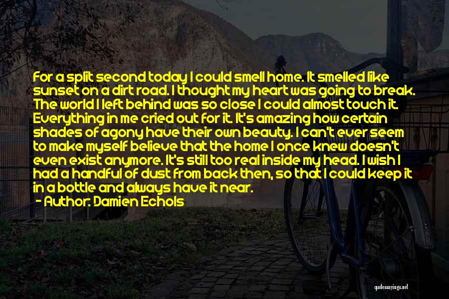 Damien Echols Quotes: For A Split Second Today I Could Smell Home. It Smelled Like Sunset On A Dirt Road. I Thought My