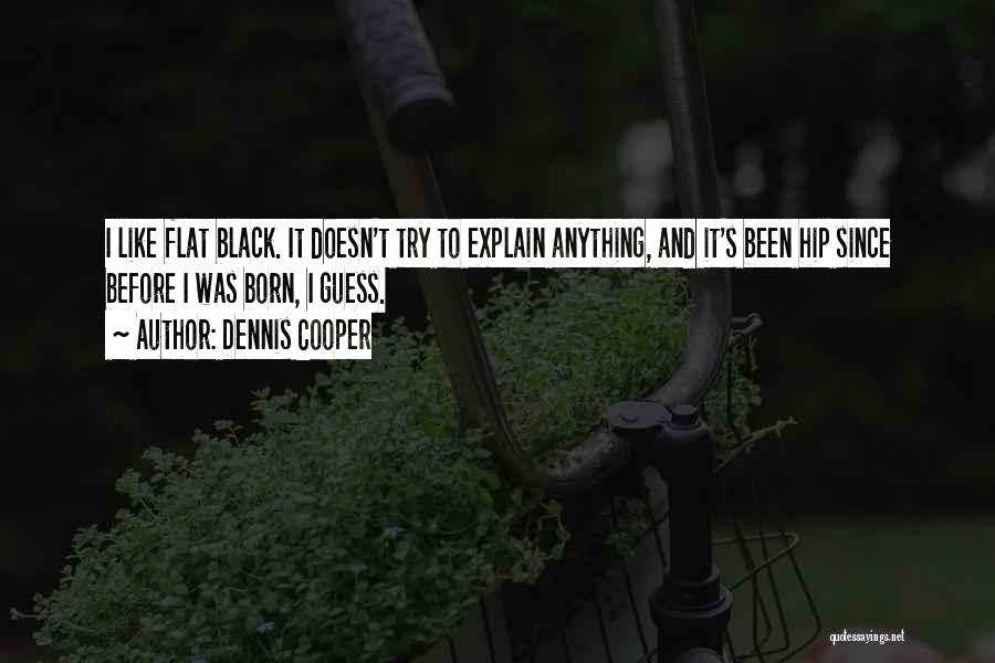 Dennis Cooper Quotes: I Like Flat Black. It Doesn't Try To Explain Anything, And It's Been Hip Since Before I Was Born, I