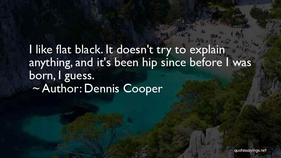 Dennis Cooper Quotes: I Like Flat Black. It Doesn't Try To Explain Anything, And It's Been Hip Since Before I Was Born, I