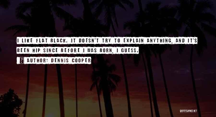 Dennis Cooper Quotes: I Like Flat Black. It Doesn't Try To Explain Anything, And It's Been Hip Since Before I Was Born, I