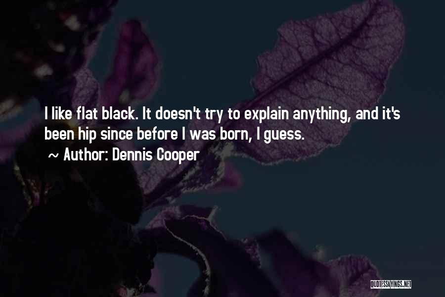Dennis Cooper Quotes: I Like Flat Black. It Doesn't Try To Explain Anything, And It's Been Hip Since Before I Was Born, I