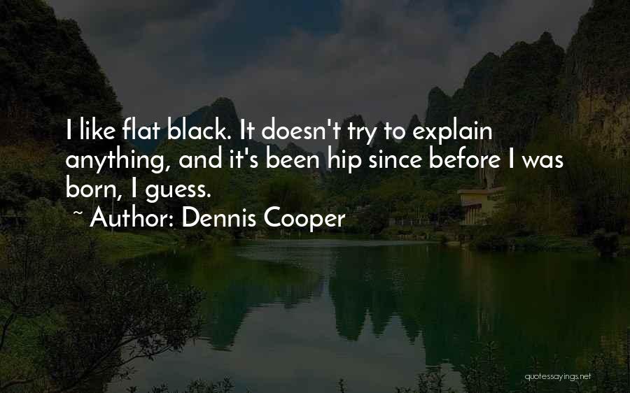 Dennis Cooper Quotes: I Like Flat Black. It Doesn't Try To Explain Anything, And It's Been Hip Since Before I Was Born, I