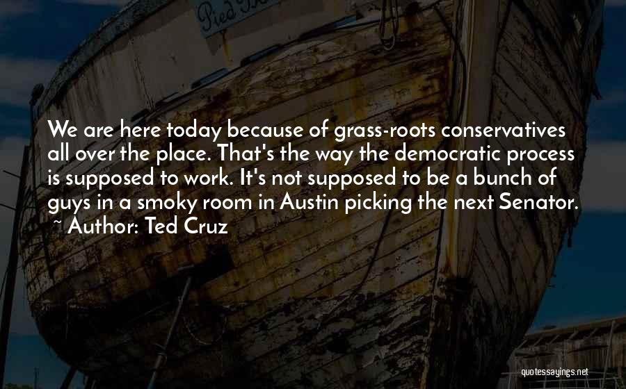 Ted Cruz Quotes: We Are Here Today Because Of Grass-roots Conservatives All Over The Place. That's The Way The Democratic Process Is Supposed