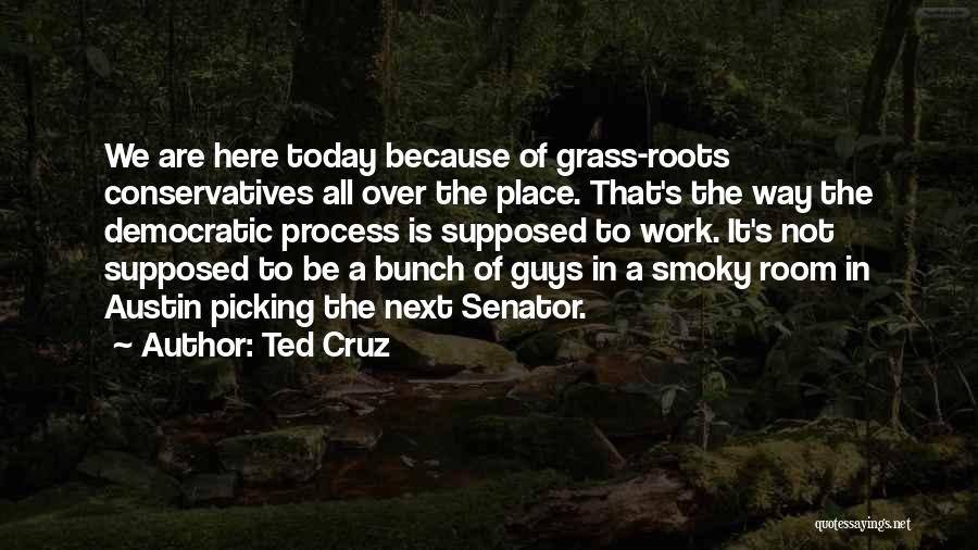Ted Cruz Quotes: We Are Here Today Because Of Grass-roots Conservatives All Over The Place. That's The Way The Democratic Process Is Supposed