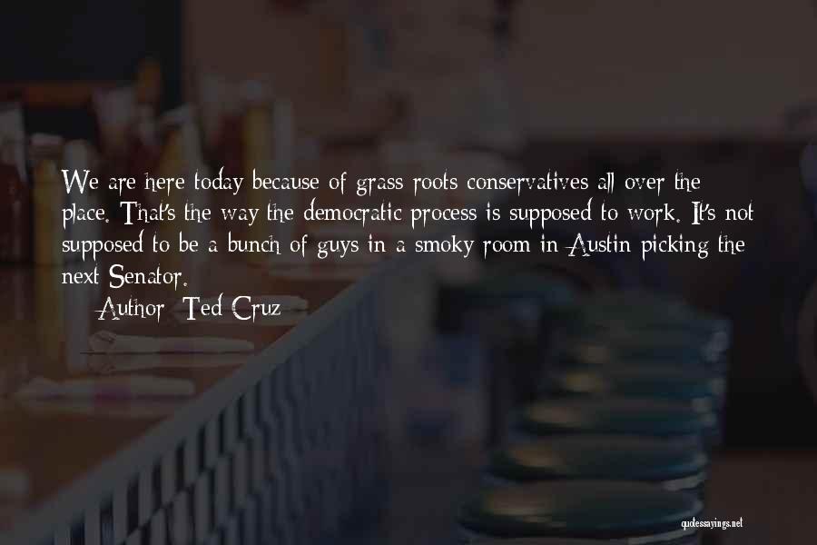 Ted Cruz Quotes: We Are Here Today Because Of Grass-roots Conservatives All Over The Place. That's The Way The Democratic Process Is Supposed