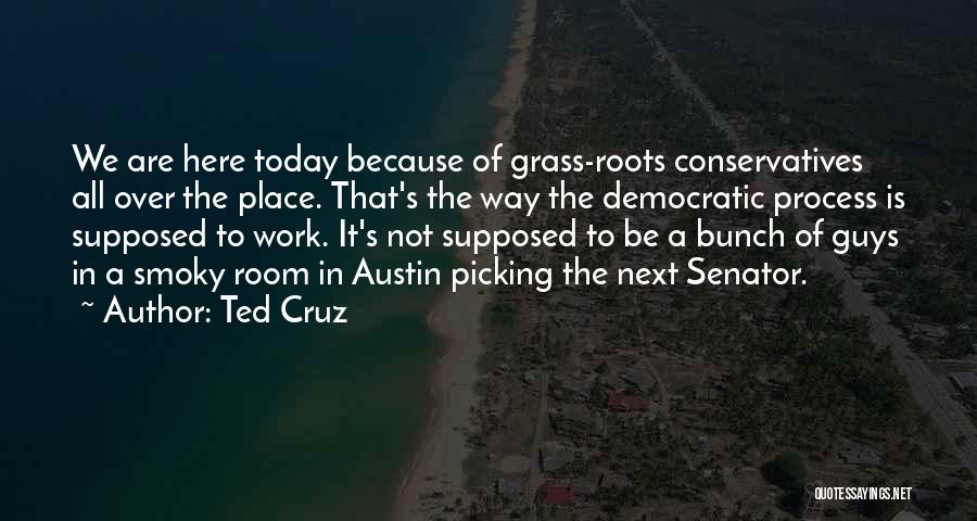 Ted Cruz Quotes: We Are Here Today Because Of Grass-roots Conservatives All Over The Place. That's The Way The Democratic Process Is Supposed