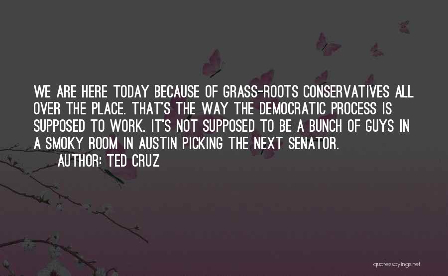 Ted Cruz Quotes: We Are Here Today Because Of Grass-roots Conservatives All Over The Place. That's The Way The Democratic Process Is Supposed