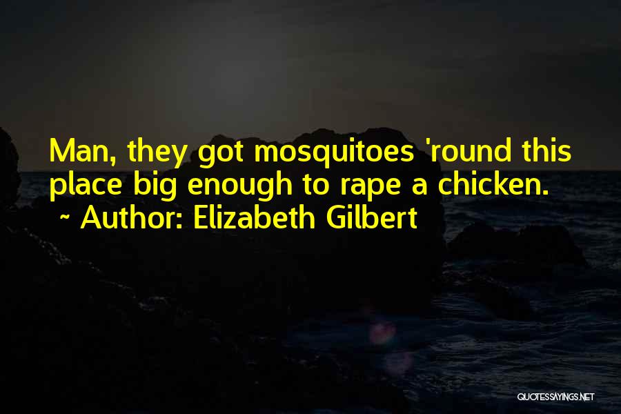 Elizabeth Gilbert Quotes: Man, They Got Mosquitoes 'round This Place Big Enough To Rape A Chicken.