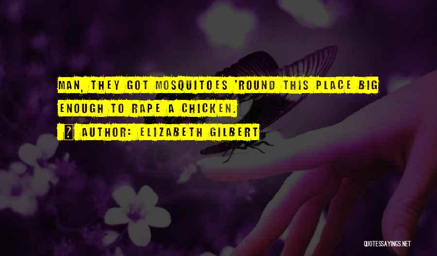 Elizabeth Gilbert Quotes: Man, They Got Mosquitoes 'round This Place Big Enough To Rape A Chicken.
