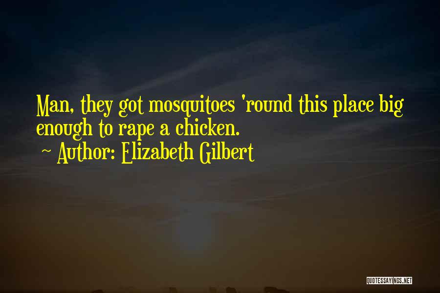 Elizabeth Gilbert Quotes: Man, They Got Mosquitoes 'round This Place Big Enough To Rape A Chicken.