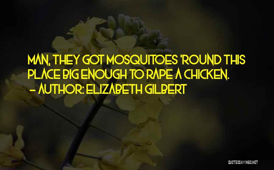 Elizabeth Gilbert Quotes: Man, They Got Mosquitoes 'round This Place Big Enough To Rape A Chicken.