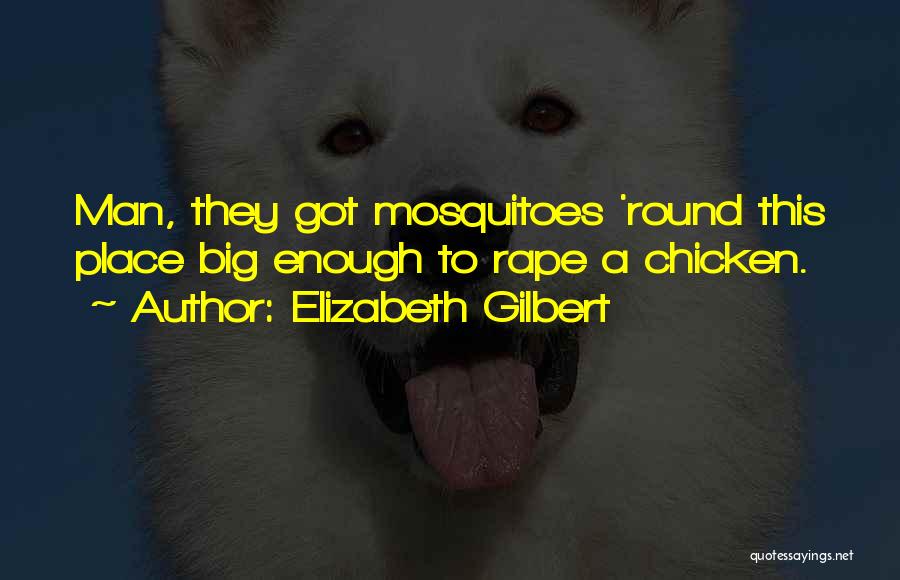Elizabeth Gilbert Quotes: Man, They Got Mosquitoes 'round This Place Big Enough To Rape A Chicken.
