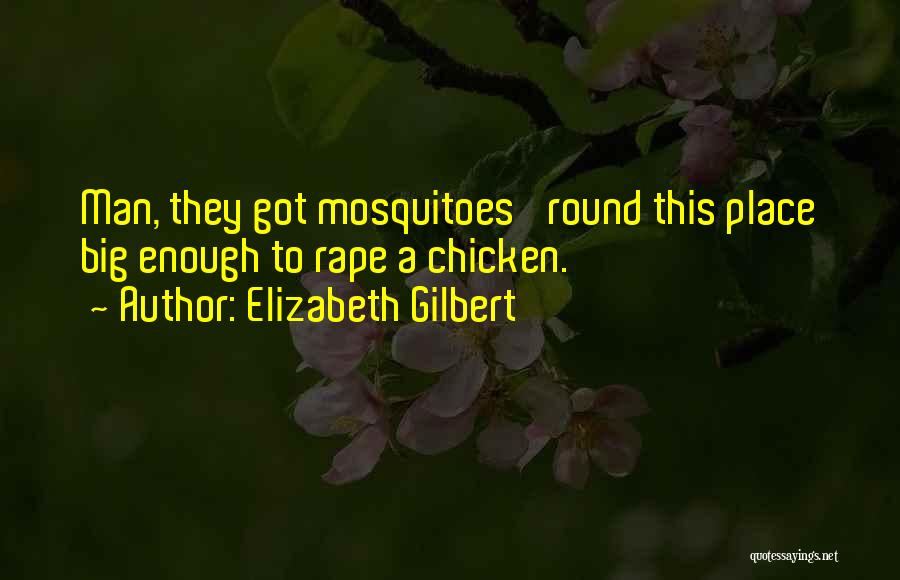 Elizabeth Gilbert Quotes: Man, They Got Mosquitoes 'round This Place Big Enough To Rape A Chicken.