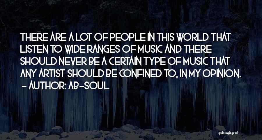 Ab-Soul Quotes: There Are A Lot Of People In This World That Listen To Wide Ranges Of Music And There Should Never