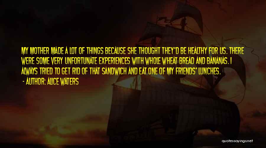 Alice Waters Quotes: My Mother Made A Lot Of Things Because She Thought They'd Be Healthy For Us. There Were Some Very Unfortunate