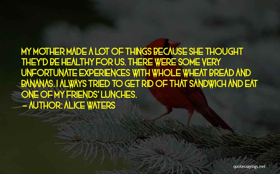 Alice Waters Quotes: My Mother Made A Lot Of Things Because She Thought They'd Be Healthy For Us. There Were Some Very Unfortunate