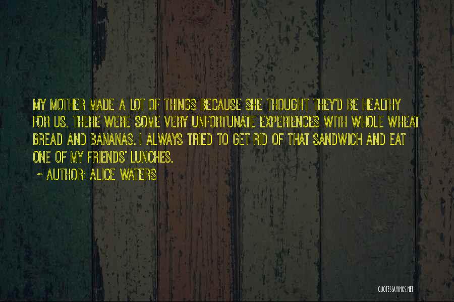 Alice Waters Quotes: My Mother Made A Lot Of Things Because She Thought They'd Be Healthy For Us. There Were Some Very Unfortunate