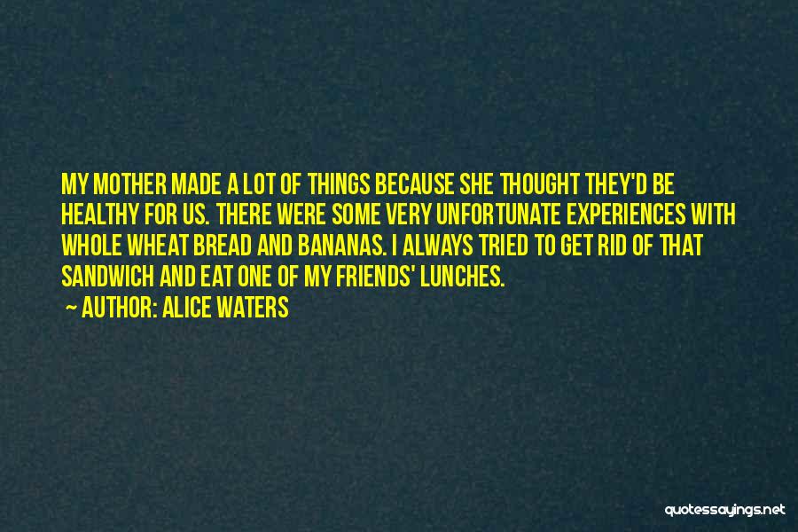 Alice Waters Quotes: My Mother Made A Lot Of Things Because She Thought They'd Be Healthy For Us. There Were Some Very Unfortunate