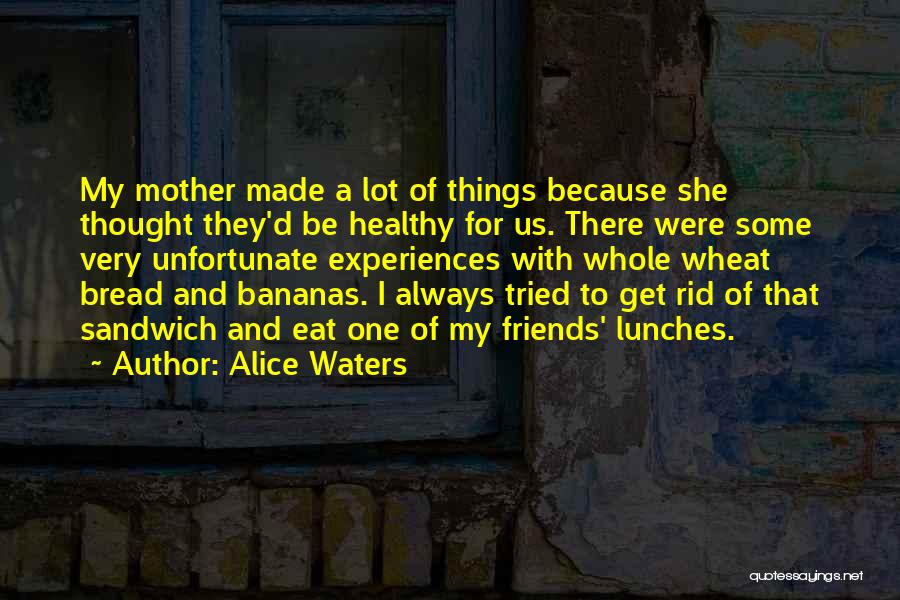 Alice Waters Quotes: My Mother Made A Lot Of Things Because She Thought They'd Be Healthy For Us. There Were Some Very Unfortunate