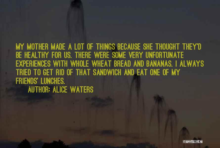 Alice Waters Quotes: My Mother Made A Lot Of Things Because She Thought They'd Be Healthy For Us. There Were Some Very Unfortunate