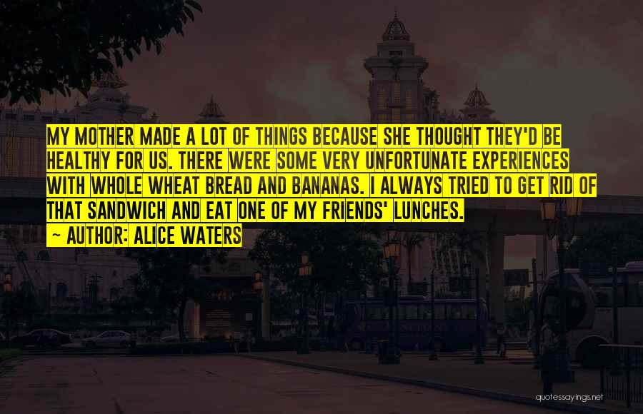 Alice Waters Quotes: My Mother Made A Lot Of Things Because She Thought They'd Be Healthy For Us. There Were Some Very Unfortunate