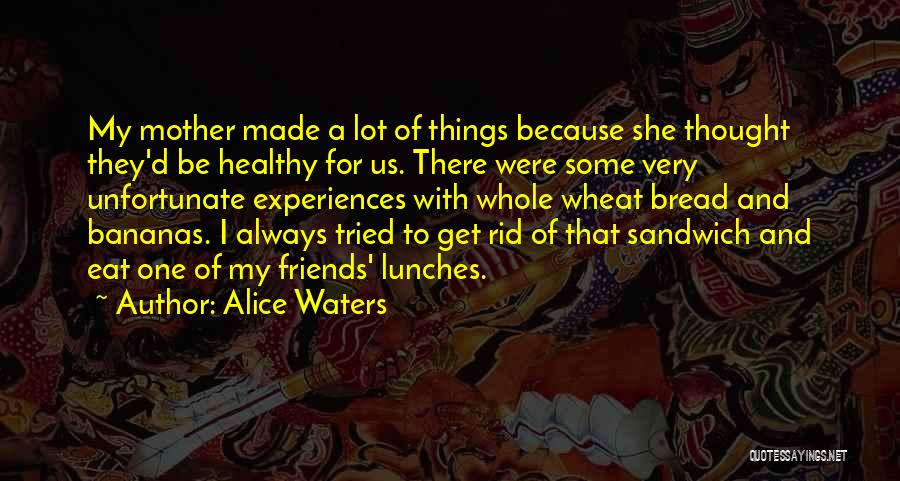 Alice Waters Quotes: My Mother Made A Lot Of Things Because She Thought They'd Be Healthy For Us. There Were Some Very Unfortunate