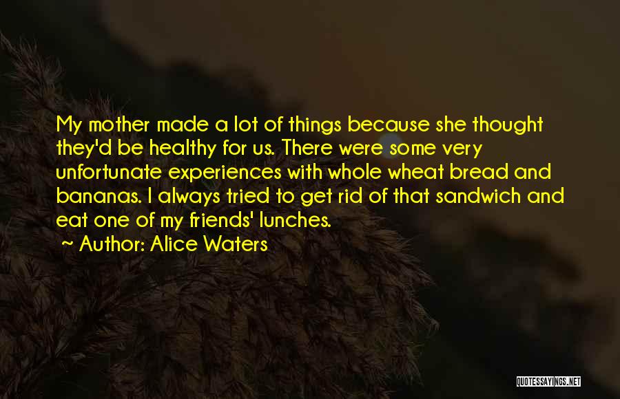 Alice Waters Quotes: My Mother Made A Lot Of Things Because She Thought They'd Be Healthy For Us. There Were Some Very Unfortunate