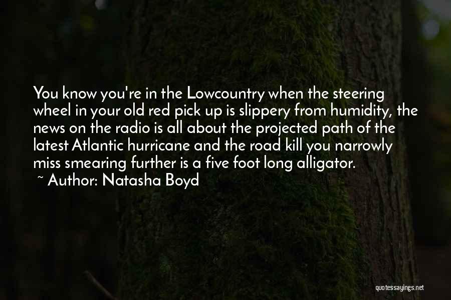 Natasha Boyd Quotes: You Know You're In The Lowcountry When The Steering Wheel In Your Old Red Pick Up Is Slippery From Humidity,
