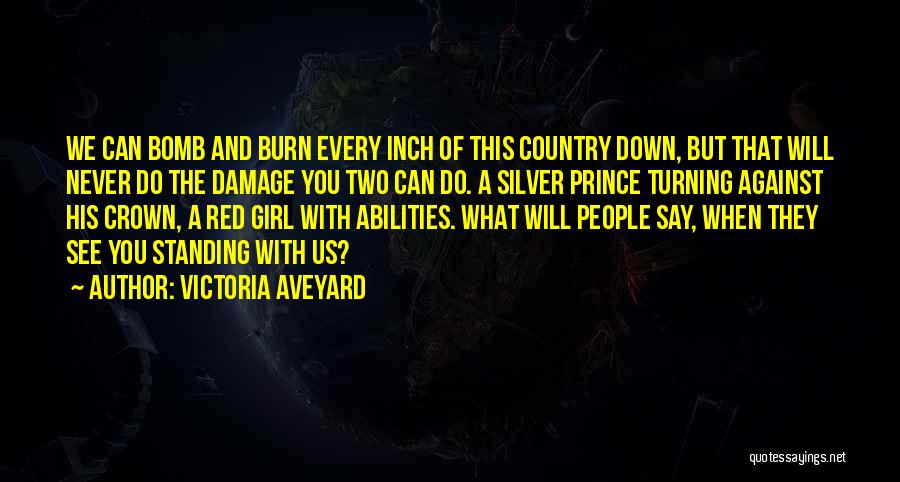 Victoria Aveyard Quotes: We Can Bomb And Burn Every Inch Of This Country Down, But That Will Never Do The Damage You Two