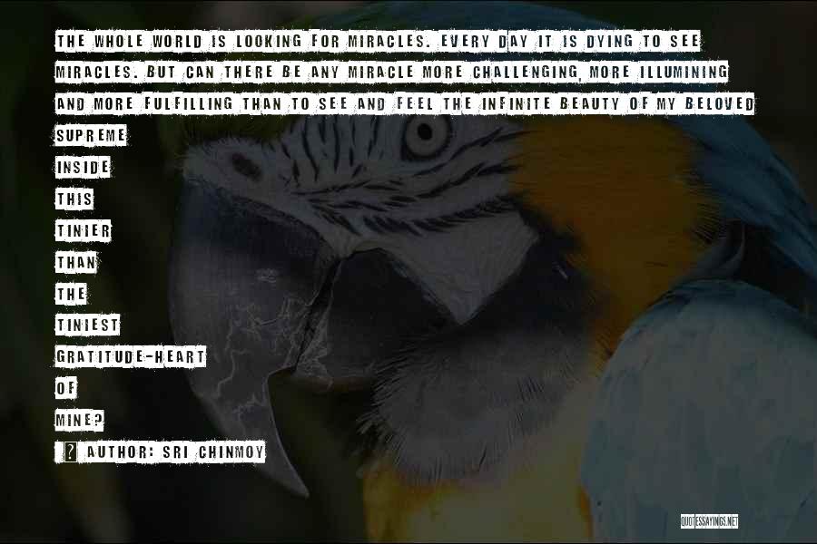 Sri Chinmoy Quotes: The Whole World Is Looking For Miracles. Every Day It Is Dying To See Miracles. But Can There Be Any