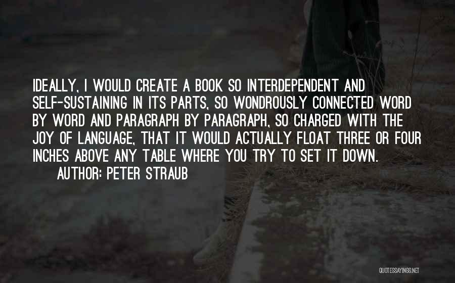Peter Straub Quotes: Ideally, I Would Create A Book So Interdependent And Self-sustaining In Its Parts, So Wondrously Connected Word By Word And