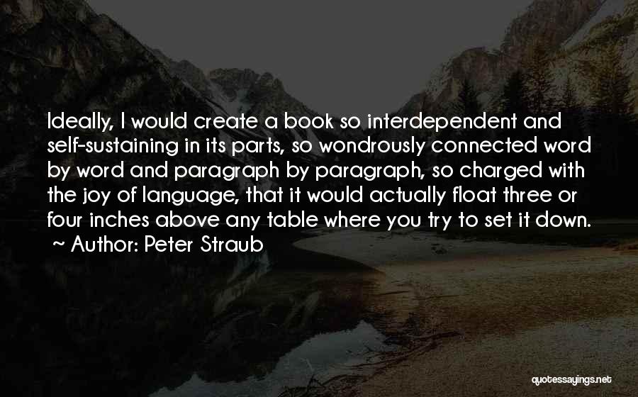 Peter Straub Quotes: Ideally, I Would Create A Book So Interdependent And Self-sustaining In Its Parts, So Wondrously Connected Word By Word And