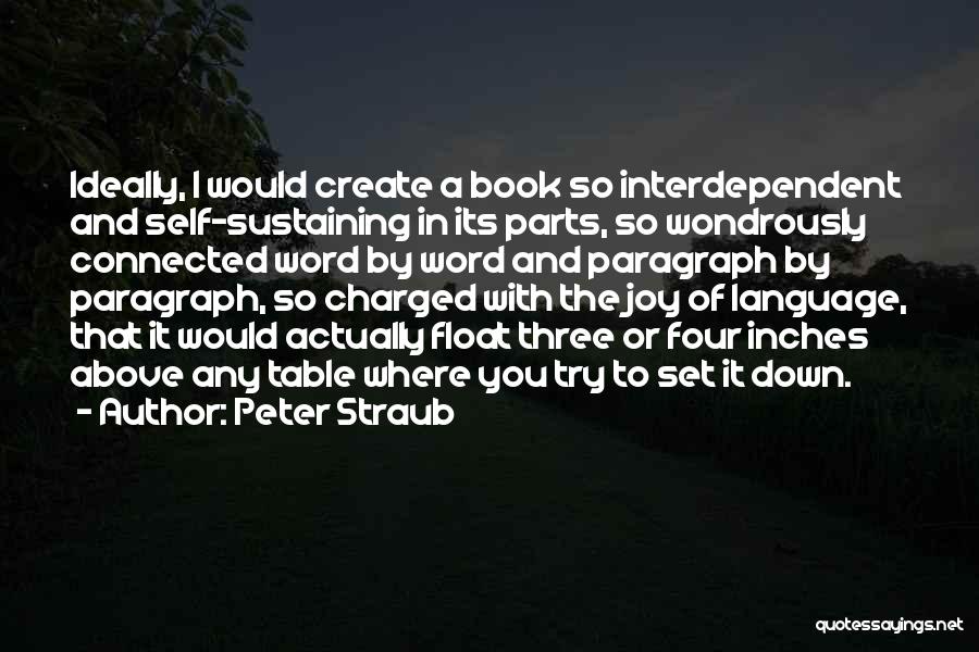 Peter Straub Quotes: Ideally, I Would Create A Book So Interdependent And Self-sustaining In Its Parts, So Wondrously Connected Word By Word And