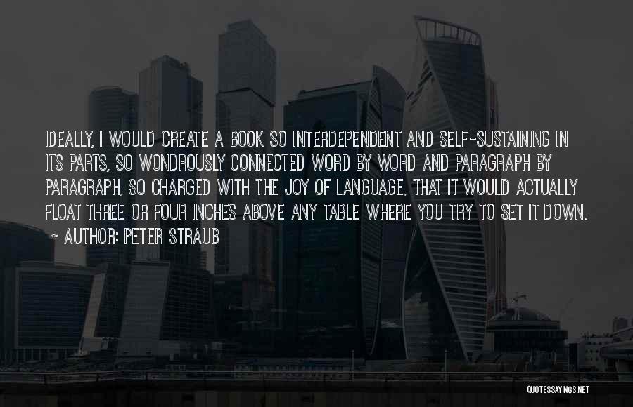 Peter Straub Quotes: Ideally, I Would Create A Book So Interdependent And Self-sustaining In Its Parts, So Wondrously Connected Word By Word And